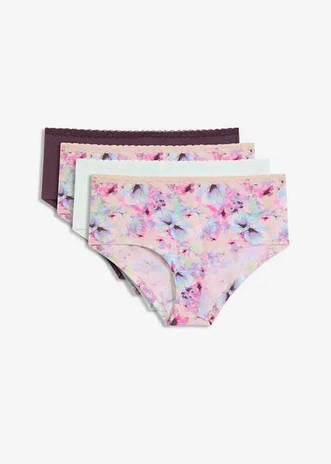 Maxihipstertrosa (4-pack) med ekologisk bomull, bonprix