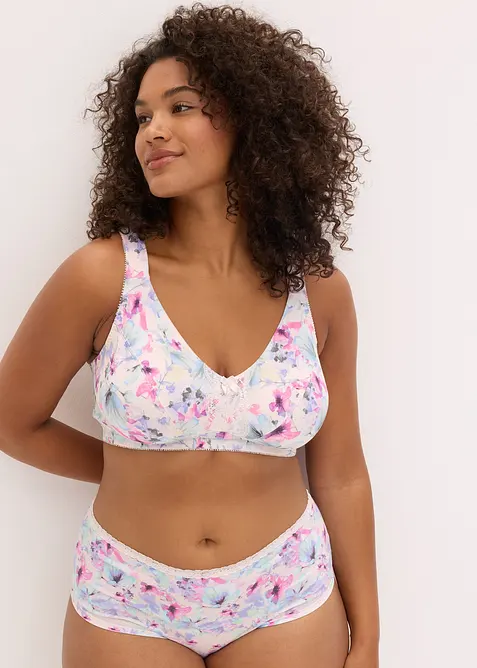 BH utan bygel, med mjuk ekologisk bomull (3-pack), bonprix