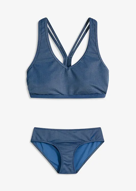 Bikini med BH-topp (2 delar) och jeanslook, bonprix