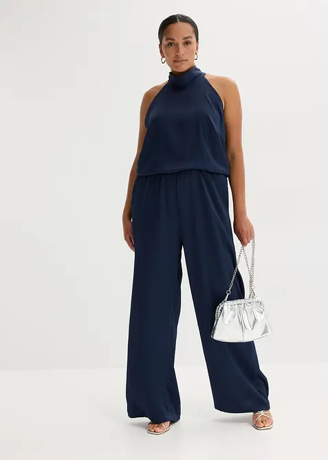 Jumpsuit i satin med struktur, bonprix