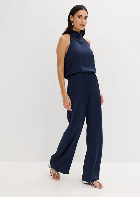Jumpsuit i satin med struktur, bonprix