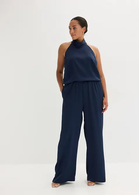 Jumpsuit i satin med struktur, bonprix
