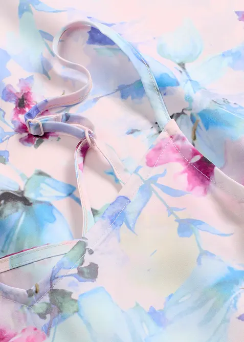 Långt nattlinne i glansig satin, bonprix