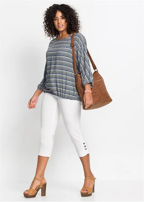 Korta jeans med medelhög midja, smal passform, bonprix