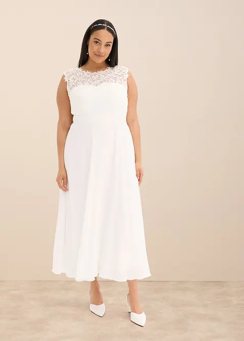 Lång aftonklänning med spets, bonprix