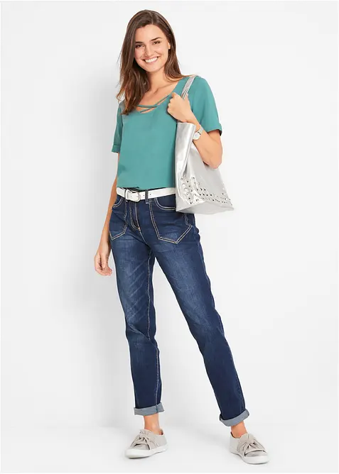 Straight Jeans High Waist, Stretch, bonprix