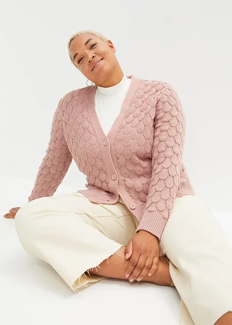 H&aring;lm&ouml;nstrad cardigan, bonprix