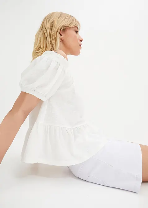 Stretchiga jeansshorts, Mid Waist, bonprix