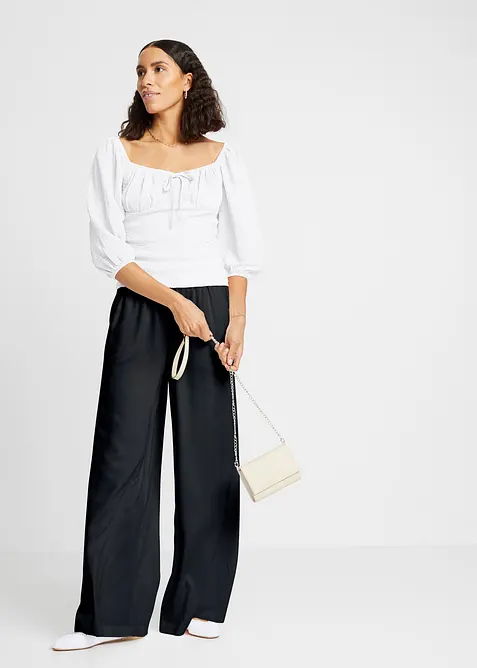 Marlenebyxa i lätt glänsande viskos, bonprix