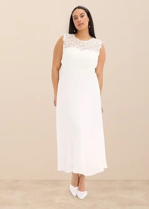 Lång aftonklänning med spets, bonprix