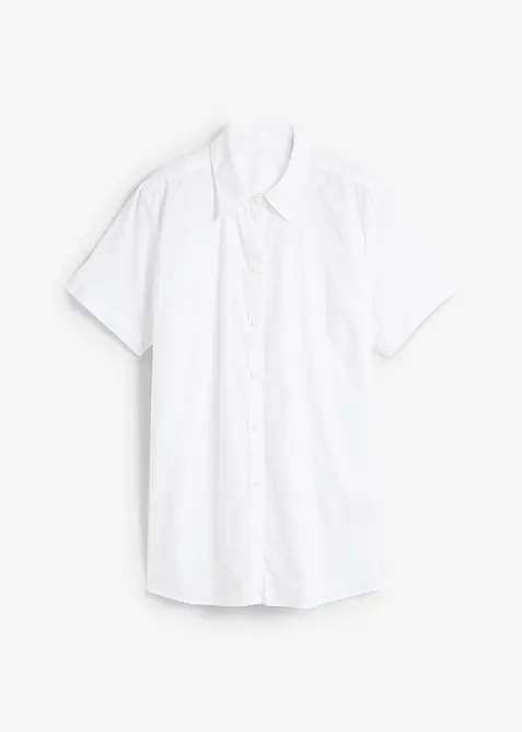 Stretchblus i bomullsmix, kortärmad, bonprix