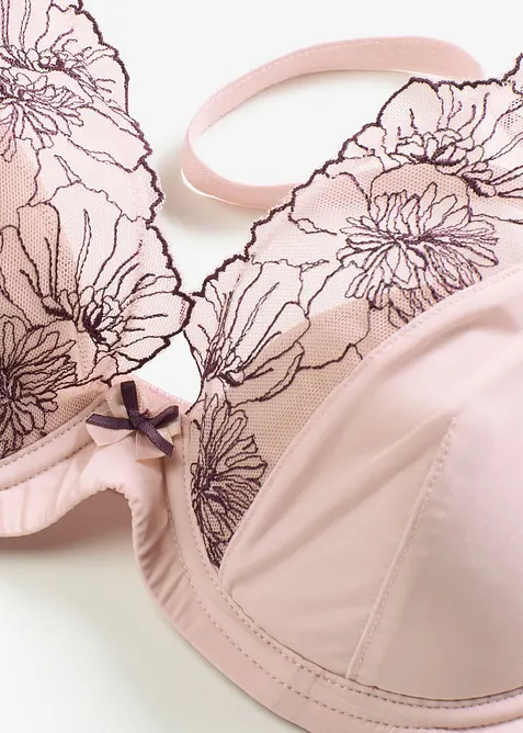 BH med formpressade kupor och diskret broderi, bonprix
