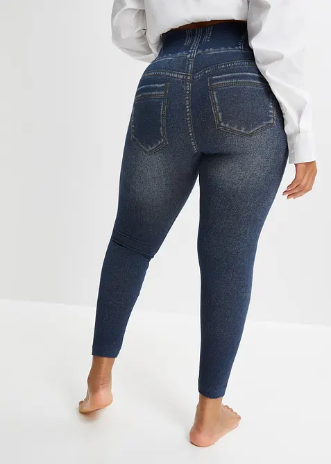 Sömlösa leggings med jeanslook och kraftigt formande effekt, bonprix