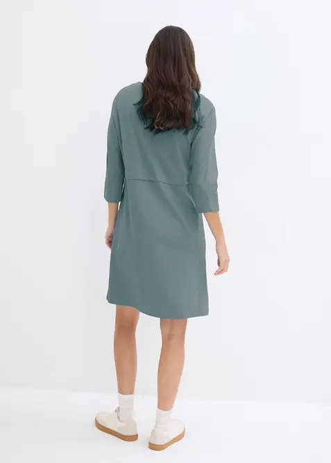 Trikåklänning i ekologisk bomull, bonprix