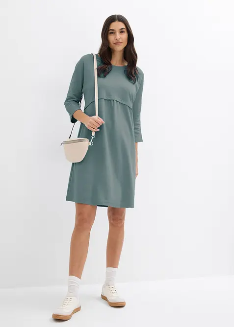 Trikåklänning i ekologisk bomull, bonprix