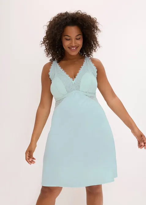 Negligé med glansigt material, bonprix