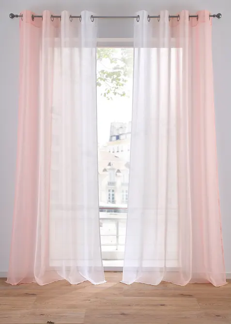 Gardin med färgskiftning i återvunnen polyester (2-pack), bonprix