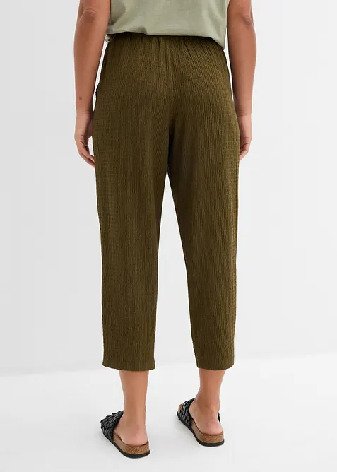 Ankellång jerseybyxa i ett strukturmaterial, bonprix