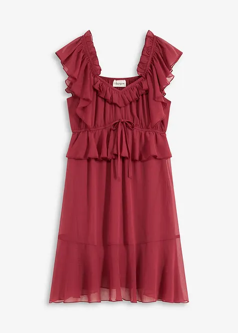 A-linjeformad chiffongklänning, bonprix