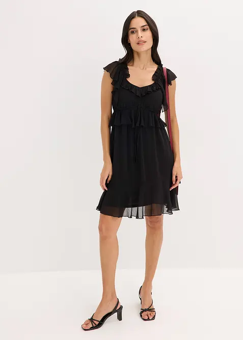 A-linjeformad chiffongklänning, bonprix