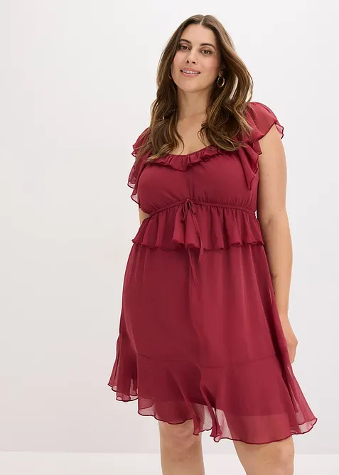 A-linjeformad chiffongkl&auml;nning, bonprix