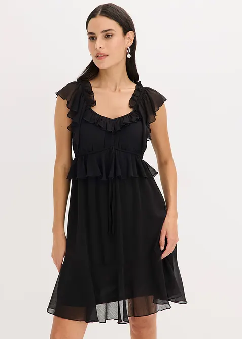 A-linjeformad chiffongklänning, bonprix