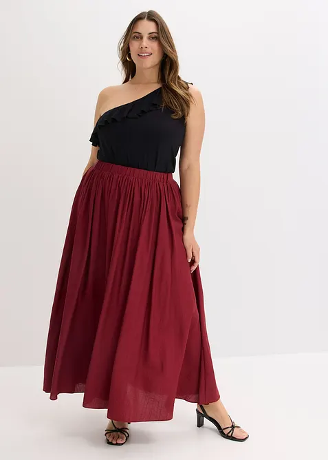 Maxikjol i krinklat material med struktur, bonprix