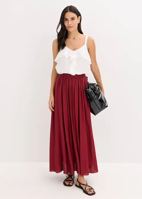 Maxikjol i krinklat material med struktur, bonprix