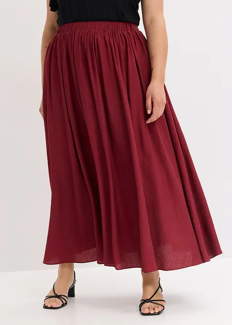 Maxikjol i krinklat material med struktur, bonprix