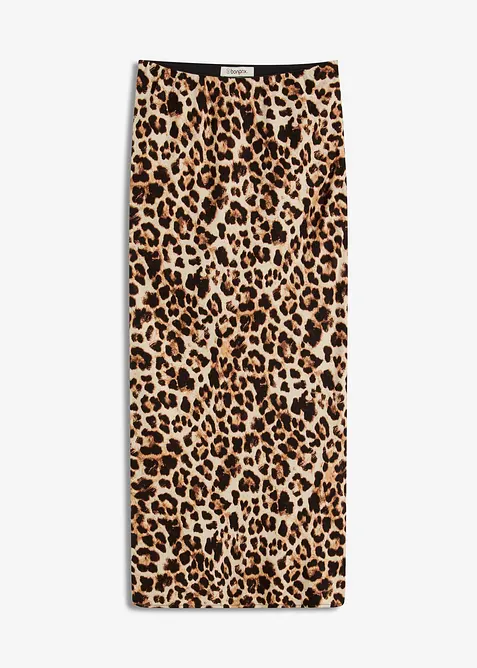 Mellanlång kjol i följsam viskos, bonprix