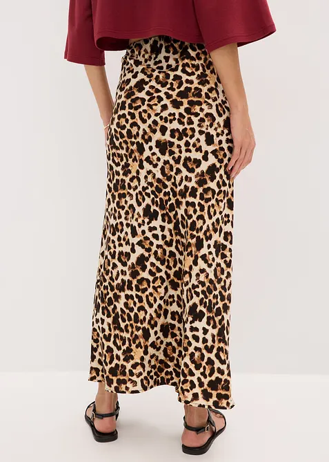 Mellanlång kjol i följsam viskos, bonprix