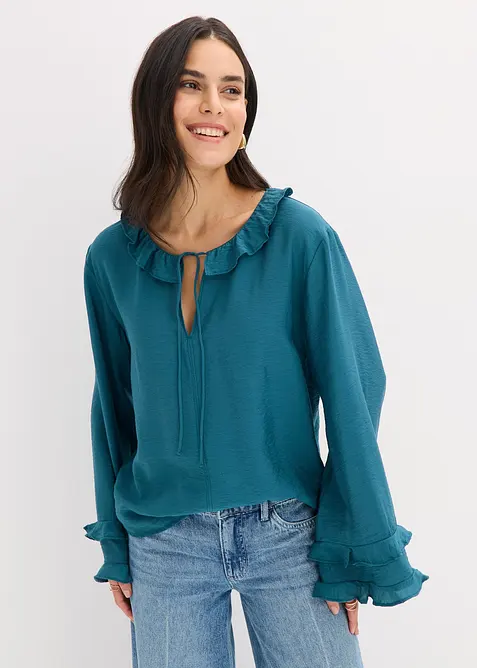 Blus av tunn viskosmix, bonprix