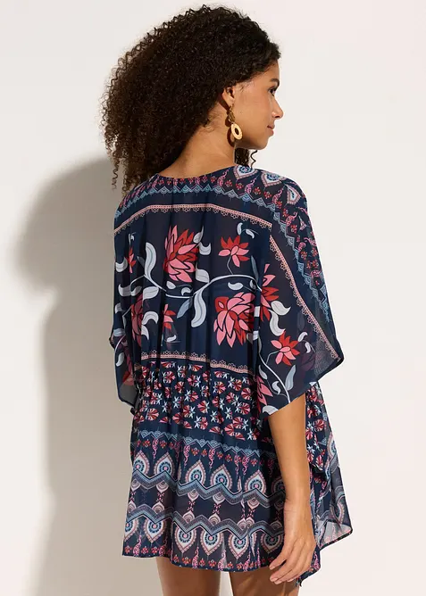 Strandtunika i tunn chiffong, bonprix