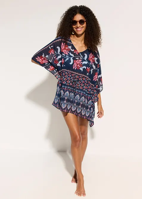 Strandtunika i tunn chiffong, bonprix