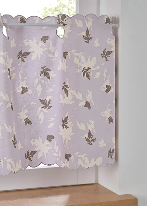 Cafégardin av ekologisk bomull med blommönster, bonprix