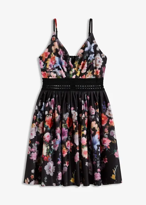 Miniklänning med virkad infällning, bonprix