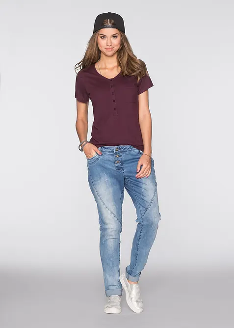 T-shirt i bomull och viskos, bonprix