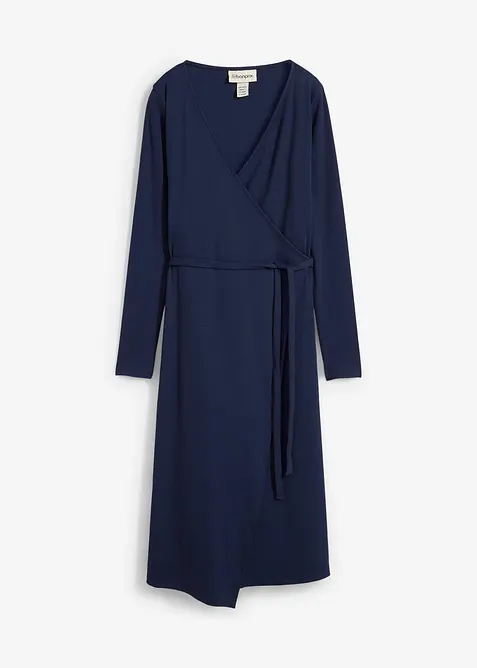 Ribbad mamma-omlottklänning i ekologisk bomull, bonprix