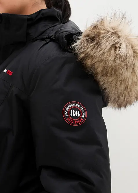 Värmande, vattentät funktionskappa med fuskpäls, bonprix