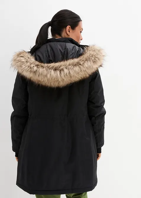 Värmande, vattentät funktionskappa med fuskpäls, bonprix