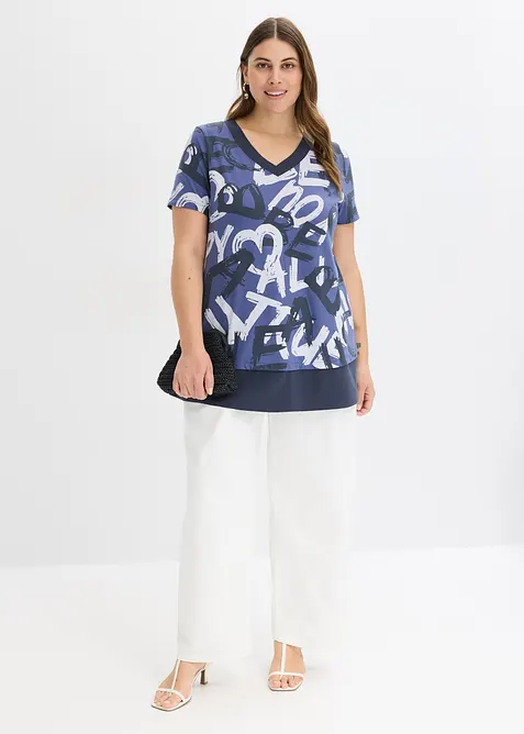 Kortärmad lång topp, bonprix