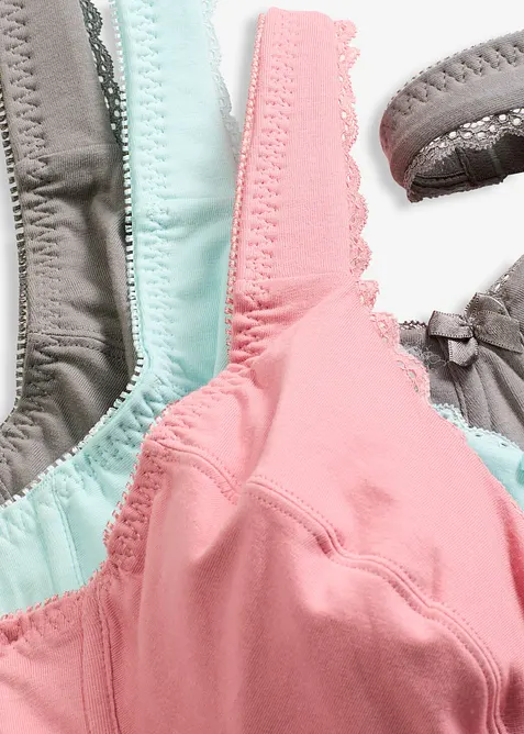 BH med bygel i ekologisk bomull (3-pack), bonprix