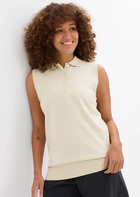 Stickad topp, bonprix