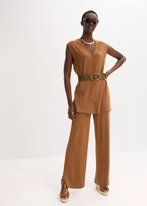 Finstickad väst i lång modell, bonprix