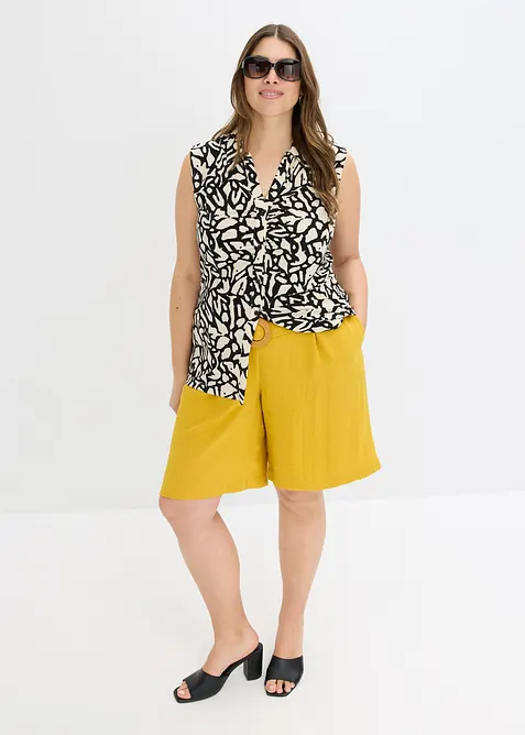 Pikétröja i ärmlös modell med rynkning, bonprix