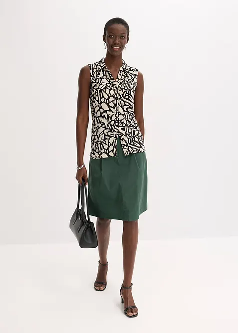 Pikétröja i ärmlös modell med rynkning, bonprix