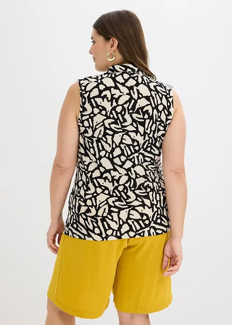 Pikétröja i ärmlös modell med rynkning, bonprix