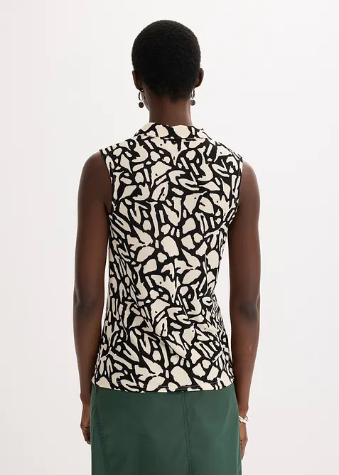 Pikétröja i ärmlös modell med rynkning, bonprix