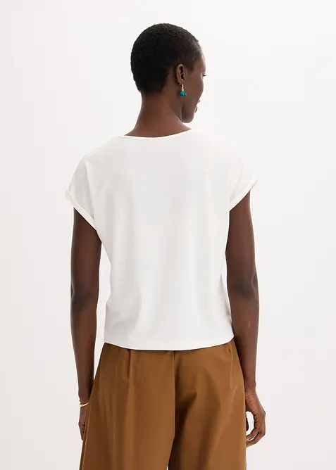 Topp med viskos och glitterstenar, bonprix