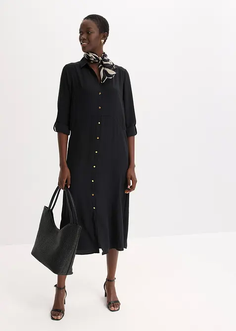 Skjortklänning med spets, bonprix